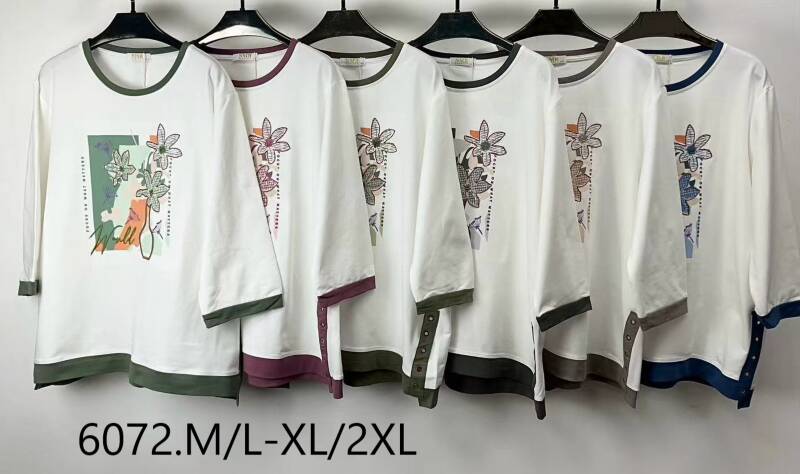 Bluzki damskie Roz M/L-XL-2XL, Mix Kolor Paczka 12 szt
